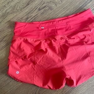 Lululemon Speed Up Mid-Rise Lined Short 4" - Pink/Red - Size 10